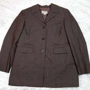 Talora Jacket Womens 14 Brown Wool Suit Coat Faux Pockets Career Button Up Italy